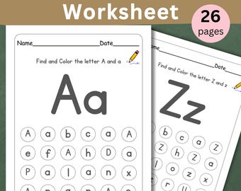 Letterherkenningswerkbladen | Alfabet kinderactiviteit | Zoek de letter-activiteit| Letterherkenning | Dep de letter afdrukbaar