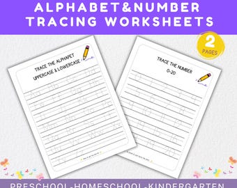 Alphabet Numbers Tracing Page, Kindergarten Worksheets, Kids Tracing, Kids Handwriting Practice, Letter Tracing Worksheets, learn to write.