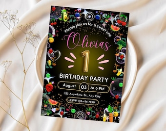 Hey Bear Sensory Invitation Dancing Fruit Party Kids Birthday Invite Simple and Easy Edit Party Kids Birthday Invite Invitation Editable10