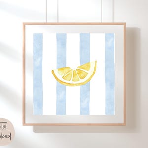 Citrus Kitchen Wall Art Set of 4, Watercolor Lemon, Orange, Lime, Grapefruit Prints, Colorful Fruit Kitchen Decor, Fruit Printables, Citrus