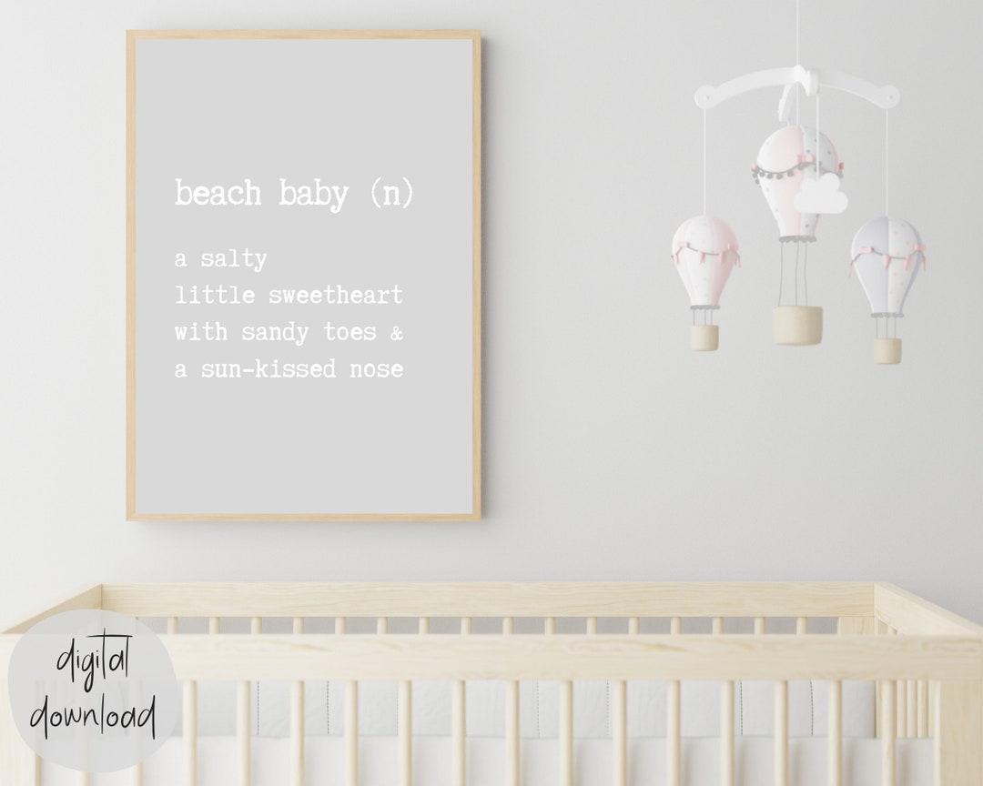 Beach Baby Definition Print, Coastal Nursery Decor (digital Download ...