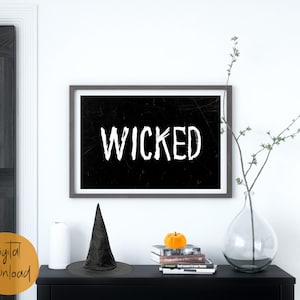 Halloween Wall Decor, Halloween Print, Wicked Wall Art, Wicked Witch Digital Print, Halloween Decor, Witch Wall Art, Halloween Printables