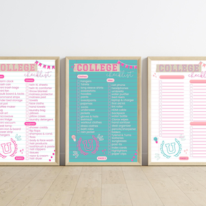 College Dorm Room Essentials Checklist, Dorm Checklist, College Move-In Made Easy, College Packing Checklist, Includes Blank Checklist Page