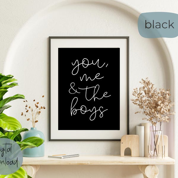 "You, Me & The Boys ""Farmhaus"" Schild, rustikales Familienbild (Digitaler Download)"