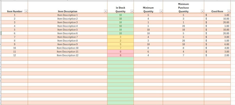Microsoft List Inventory Inventory Template for Microsoft Excel - Etsy