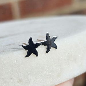Sterling Silver Starfish Stud Earrings: Sea Life Jewelry