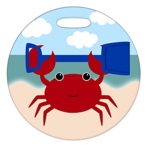Luggage Tag - Crab - 2.5 inch or 4 Inch Round Plastic Bag Tag