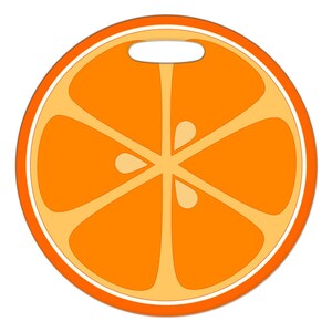 Bagageetikett - Orange skiva - Stor rund plastetikett i plast (2,5 tum eller 4 tum)