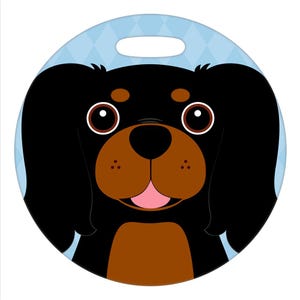 Luggage Tag - Cavalier King Charles Spaniel, Black and Tan - Round Plastic Bag Tag