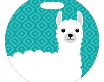 Luggage Tag - Llama - Round Plastic Bag Tag