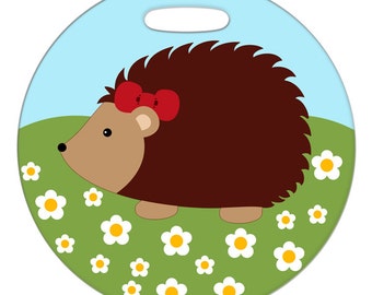Round Luggage Tags Hedgehog,Autumn in the Woods Suitcase Labels Bag Round Luggage Tags Hedgehog,Autumn in the Woods Suitcase Labels Bag