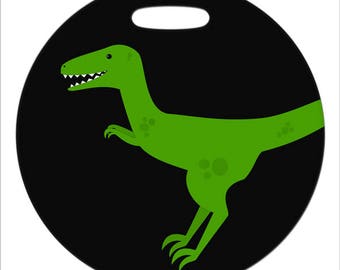 Velociraptor  - 4 Inch or 2.5 Inch Round Plastic Bag Tag