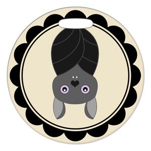 Luggage Tag - Blackburn the Bat Framed - 2.5 inch or 4 Inch Round Large Plastic Bag Tag