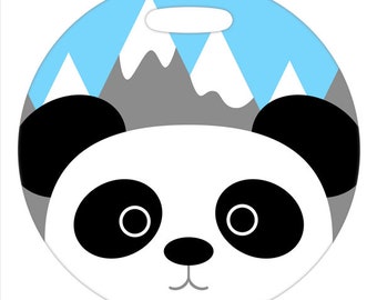 Luggage Tag - Panda Mountain - 2.5 inch or 4 Inch Round Plastic Bag Tag