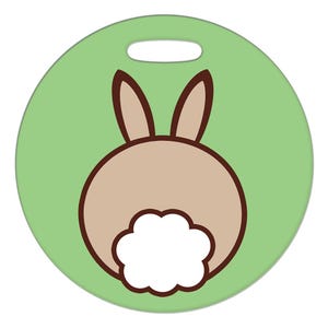 Bagageetikett - Bunny Butt - Stor rund plastetikett, 2,5 tum eller 4 tum
