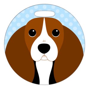 Luggage Tag - Basset Hound - Round Plastic Bag Tag