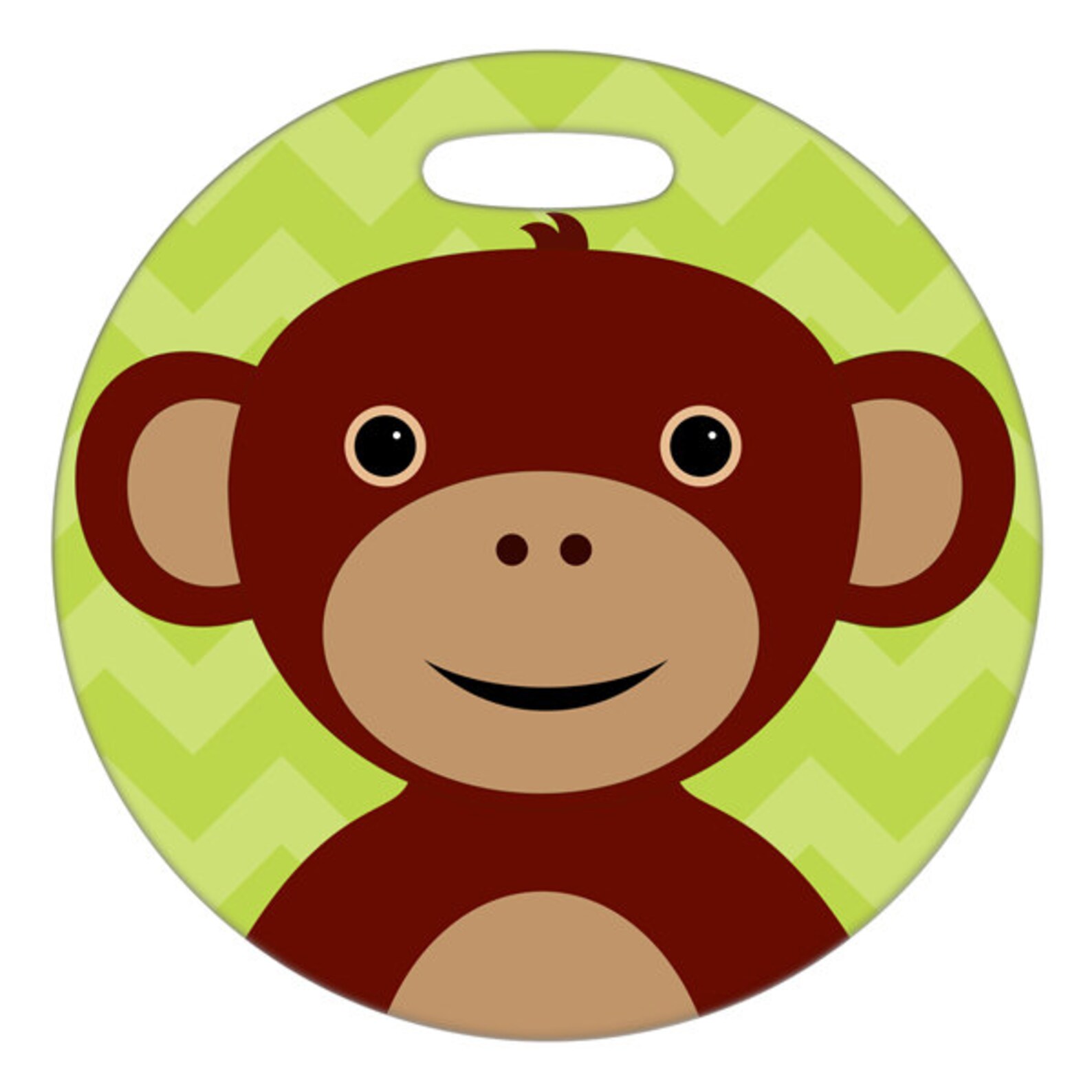 Luggage Tag Monkey Round Large Plastic Bag Tag Etsy
