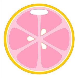 Bagageetikett - Grapefrukt - Stor rund plastetikett i plast (2,5 tum eller 4 tum)