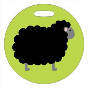 Bagageetikett - Black Sheep - Stor rund plastetikett i plast (2,5 tum eller 4 tum)