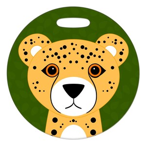 Bagageetikett - Cheetah - Stor rund plastetikett, 2,5 tum eller 4 tum