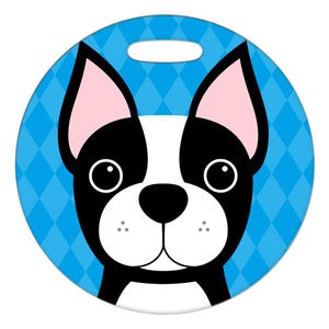 Luggage Tag - Boston Terrier - Round Plastic Bag Tag