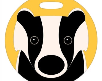 Luggage Tag - Badger - 2.5 inch or 4 Inch Round Plastic Bag Tag