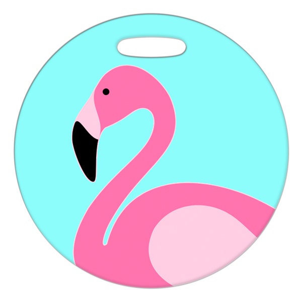 Luggage Tag - Flamingo - 2.5 inch or 4 Inch Round Plastic Bag Tag