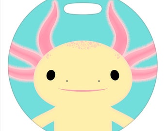 Luggage Tag - Axolotl - 2.5 inch or 4 Inch Round Plastic Bag Tag