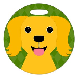 Luggage Tag - Golden Retriever - Round Plastic Bag Tag