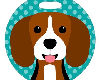 Luggage Tag - Beagle - Round Plastic Bag Tag