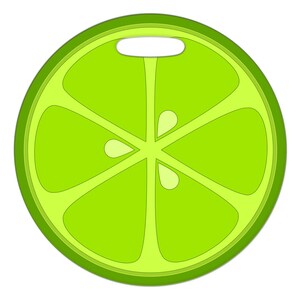Bagageetikett - Lime Slice - Stor rund plastetikett i plast (2,5 tum eller 4 tum)