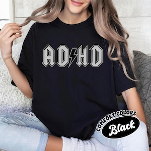 T-shirt avec logo en métal, chemise TDAH, t-shirt neurodivergent drôle, cadeau de sensibilisation au TDAH, chemise virale tendance