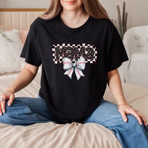 Mama Coquette Bow Shirt, Game Day Baseball Softball Tee, Cheer Mom T-Shirt, Trendy Sports Mom Outfit, Cute Athletic Mama Gift