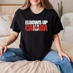 Elbows Up Canada T-Shirt, Proud Canadian Tee, True North Strong & Free, Maple Leaf Shirt, Canada Pride Outfit