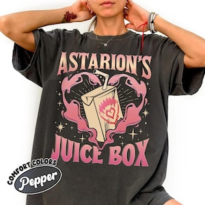 Maglietta divertente Astarion Game Fan Comfort Colors, magliette Astarion BG3, maglietta Astarion's Juice Box BG3, abbigliamento da gioco High Elf, maglietta con umorismo nero