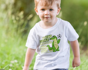 T-shirt con animali dell'alfabeto per bambini Cc è per coccodrillo