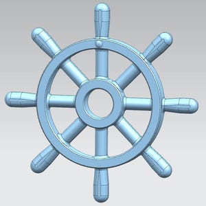 3D Model – Ship Wheel STL & STEP File for 3D Printing | Nautical Helm Digital Download | Commercial Use OK