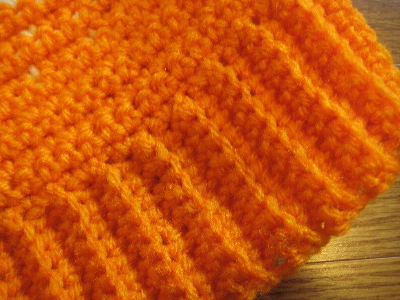 Adorable Irish Fair Isle Crochet Warm Winter Hat Cloche For Children Age 10-12 Years Yellow Pumpkin