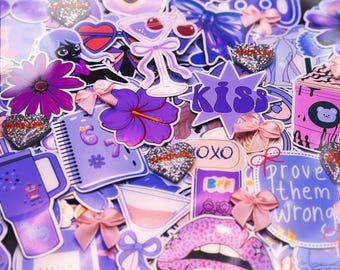 Purple Stickers | Random Girly Pop Decals | Party Favor Bundles