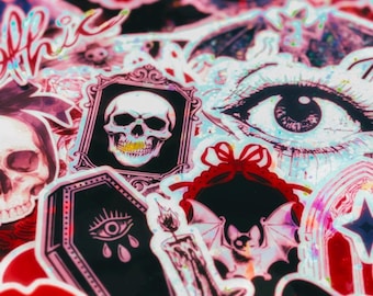Goth Stickers 50ct | Holographic