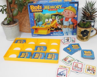 Vintage 2001 Bob the Builder MEMORY Game MB Milton Bradley Nostalgia Hasbro Scoop Pilchard Wendy Preschool Kindergarten Board Game 2000s Toy