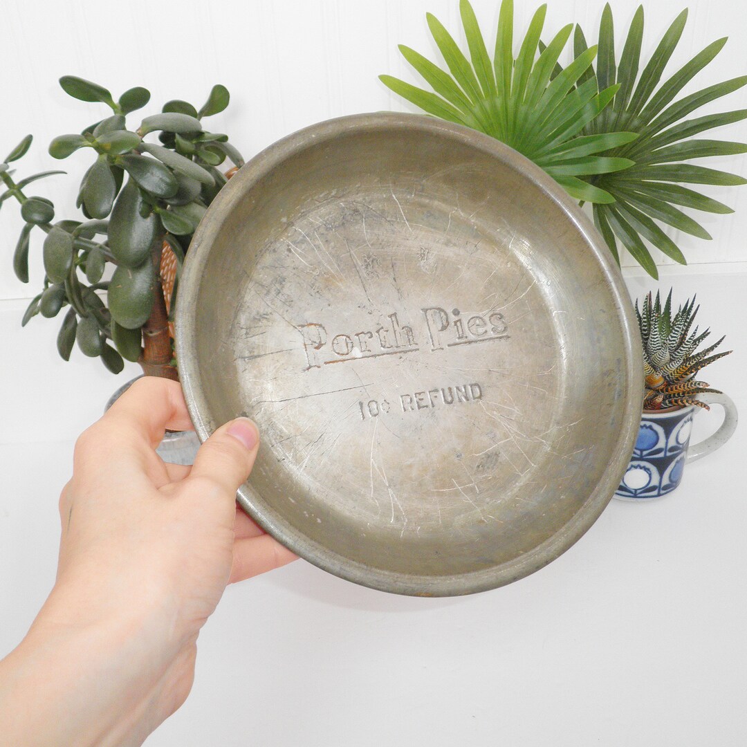 Vintage Porth Pies Steel Milwaukee Bakery Pie Plate Tin 10 Cent Refund