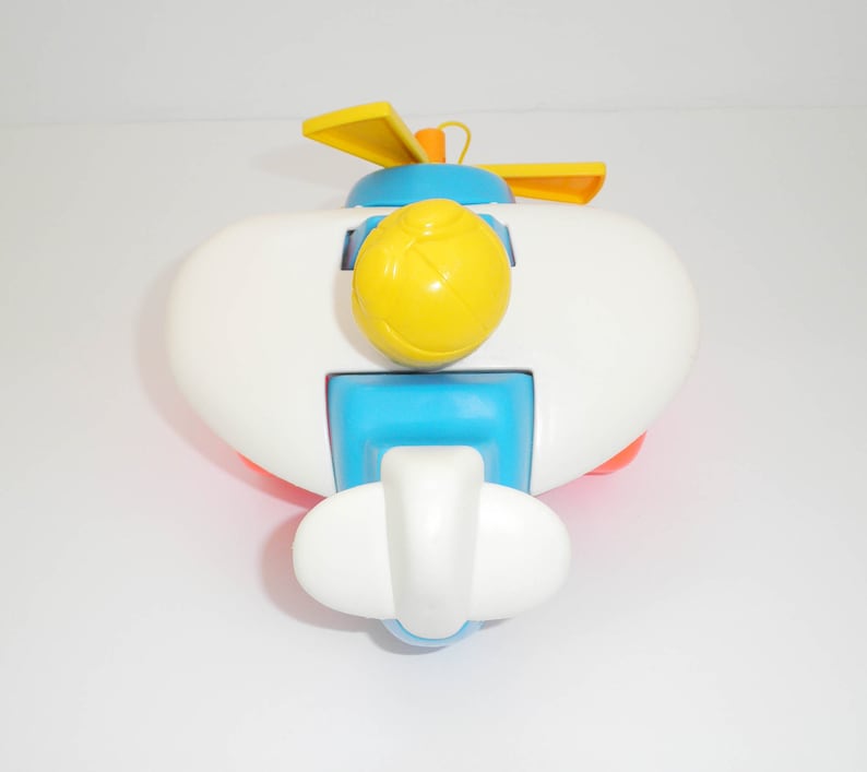 Nostalgic 1980/'s Fisher Price pull along vintage AIRPLANE toddler plane toy with pilot
