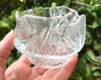 Vintage 1960s Lindshammar Art Glass Votive Candle Holder by Christer Sjögren Midcentury Modern Sweden Scandy Style MCM Scandinavian Design