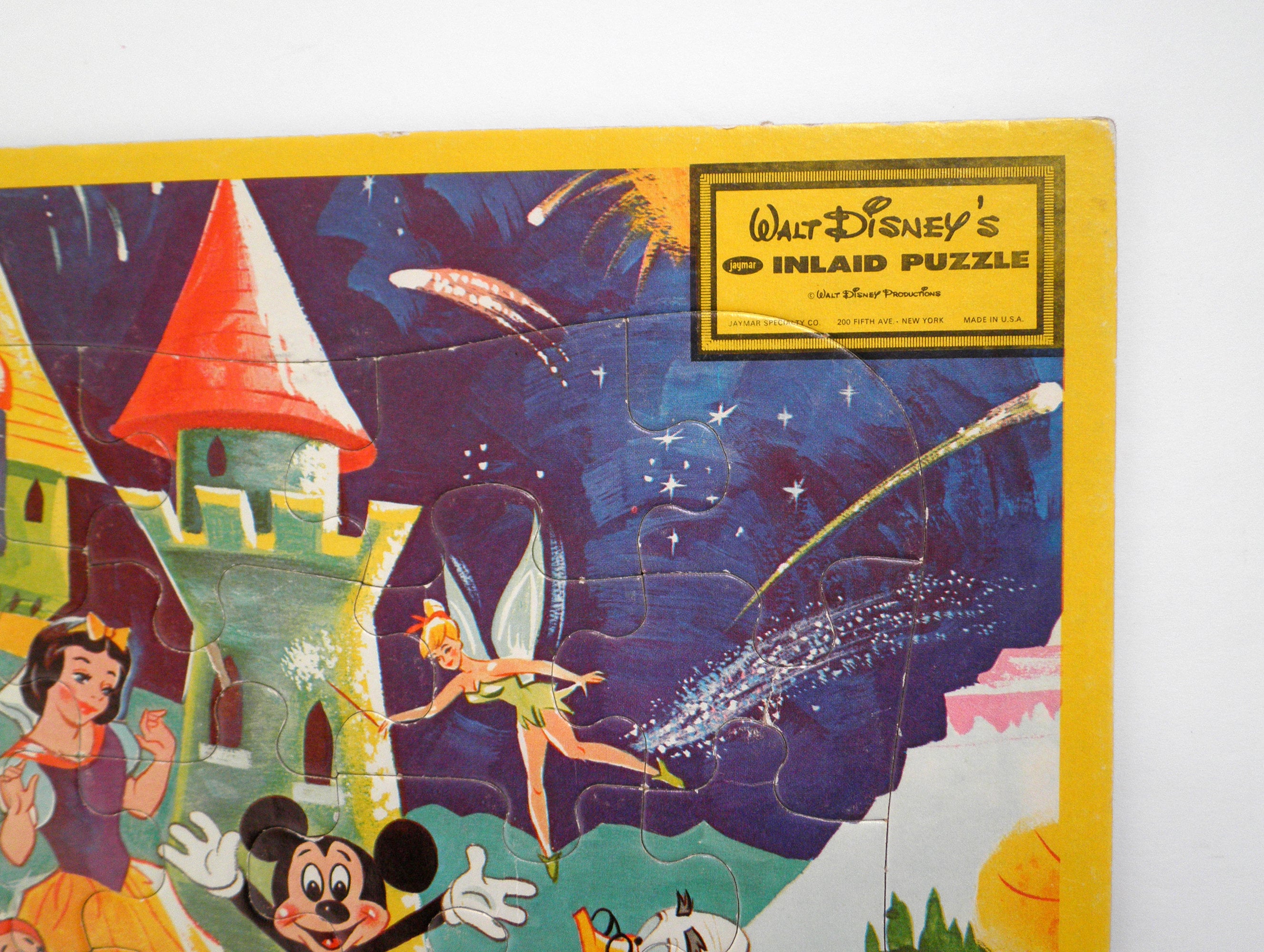 Vintage DISNEY Jamar Walt Disney Inlaid Puzzle 1970s Frame Tray