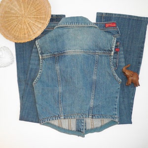 Vintage 1990s LUX 100% Rigid Cotton Vest Urban Outfitters 90's Button Front Jean Whimsigoth Cottagecore Size Small Alexa Sunshine Nostalgia imagem 2