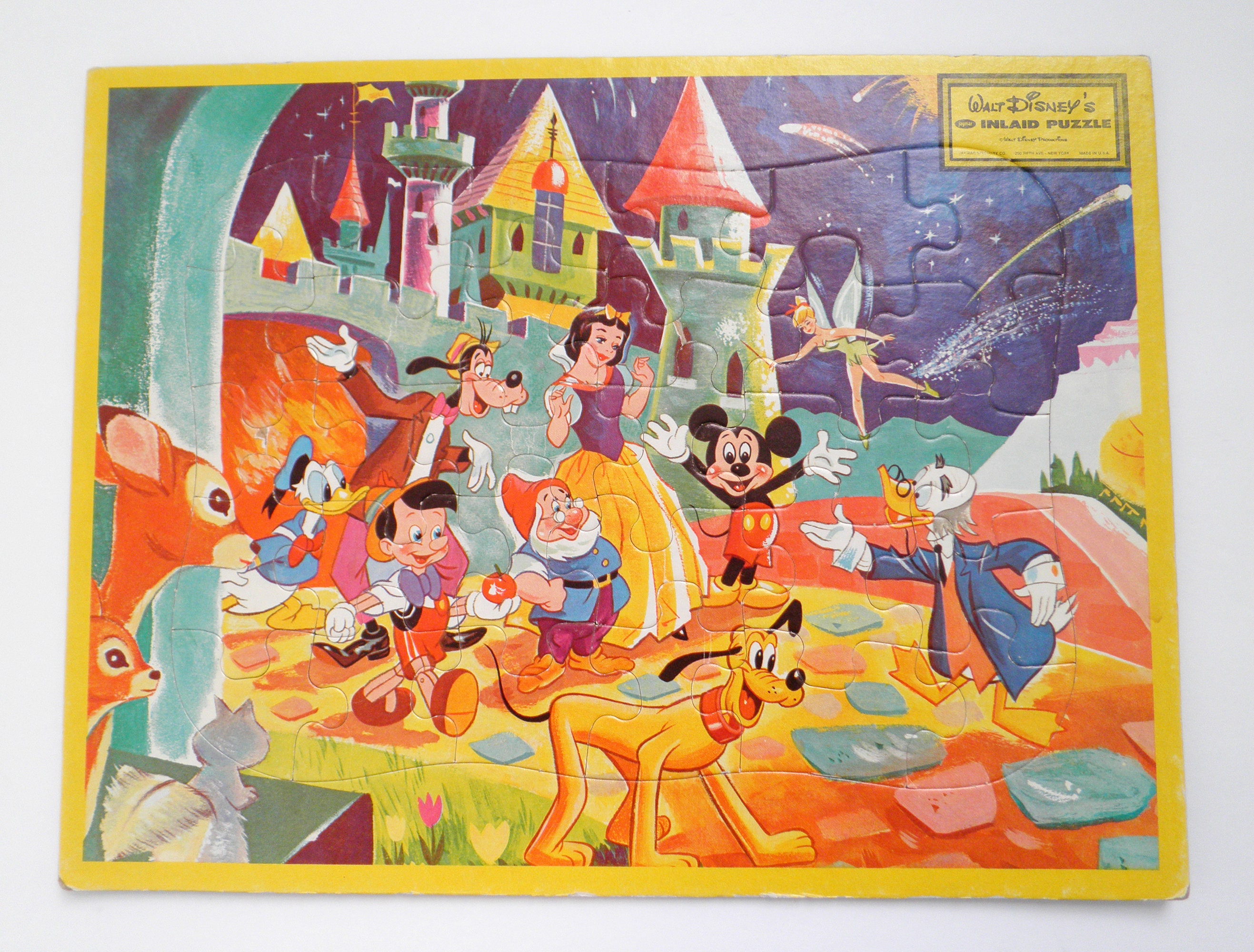 Vintage DISNEY Jamar Walt Disney Inlaid Puzzle 1970s Frame Tray