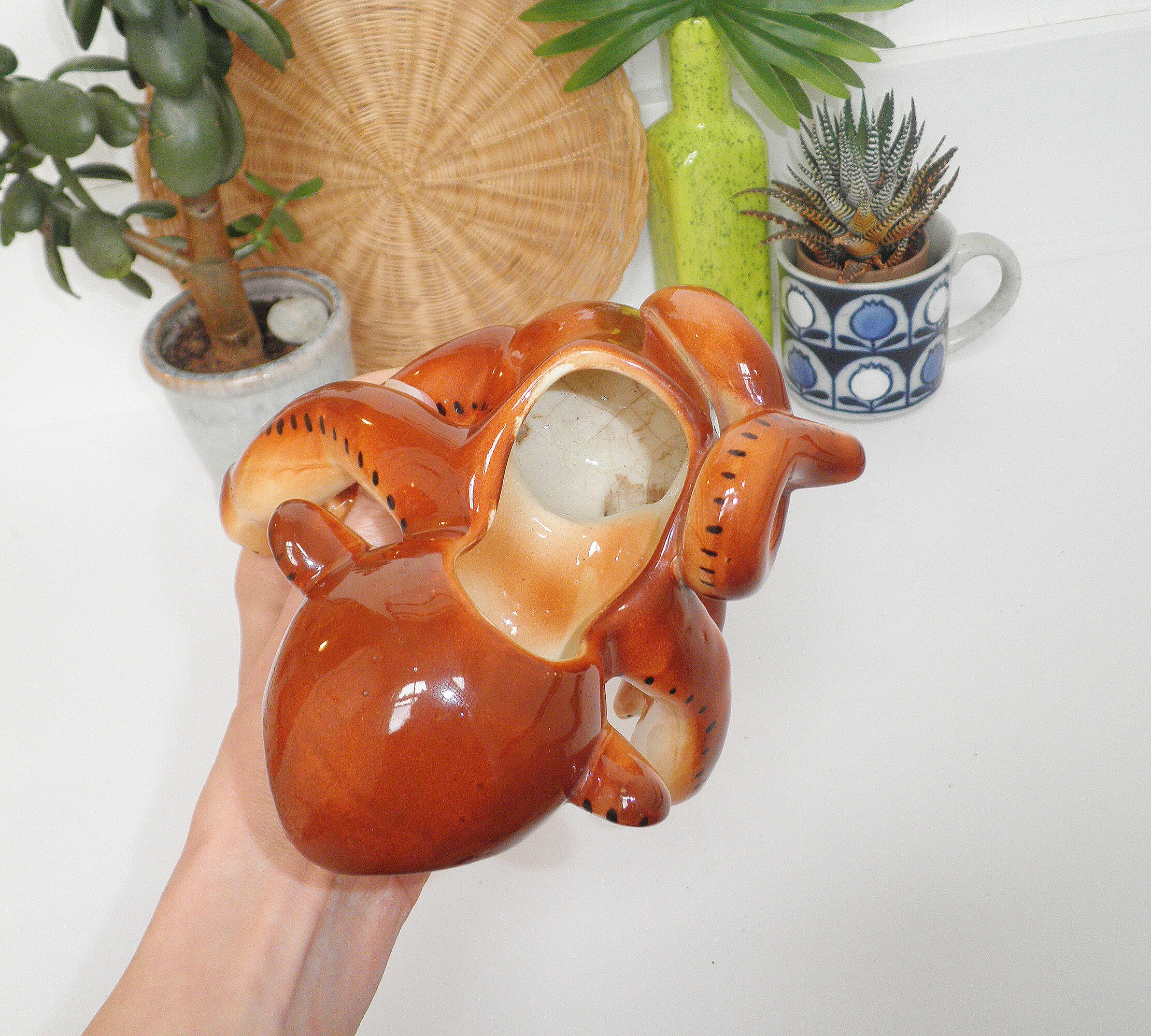 Vintage Midcentury Napco Japan Ceramic MONKEY Planter