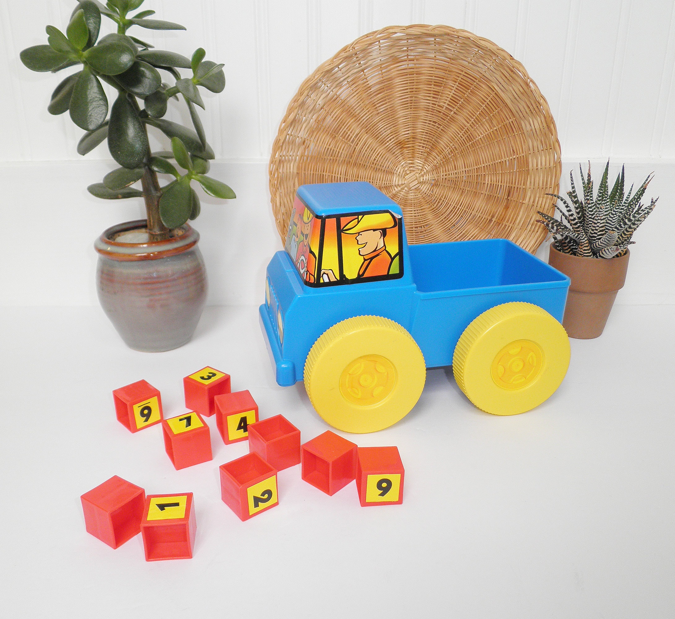 Vehicles Vintage Tupperware TupperToy Pick Em Up BLUE Truck Toy with