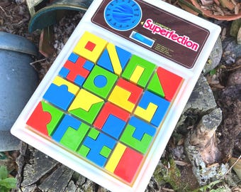Vintage 1970s Superfection Timed Puzzle Game by Lakeside Super Perfection 70's Nostalgia Complete Board Game 1978 No Box Generation X